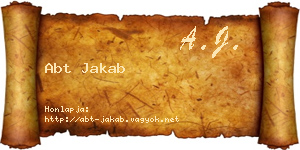 Abt Jakab névjegykártya
