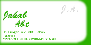 jakab abt business card